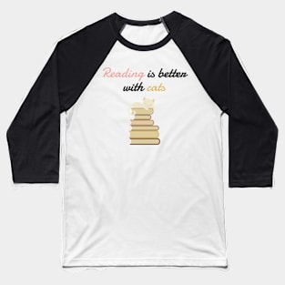 cat on books Baseball T-Shirt